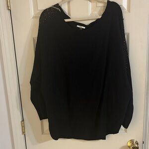 Vera Wang Black Sweater with Cut-Out Design